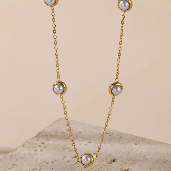 Pearl-Embellished Necklace