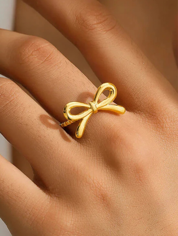 Stainless Steel Adjustable Bow Ring