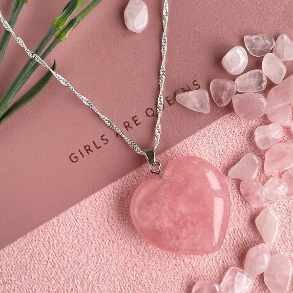 Rose Quartz Heart Necklace