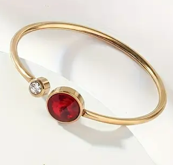Red Stone Cuff Bracelet