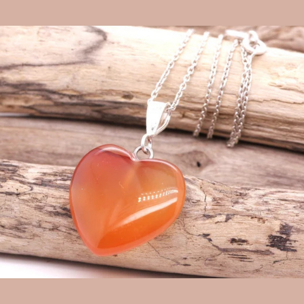 Red Agate Heart Necklace