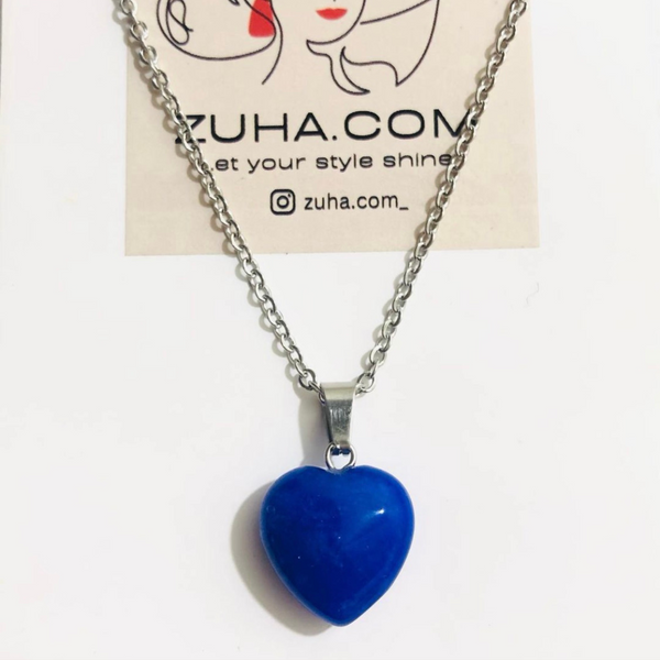Dyed Lapis Lazuli Heart Necklace