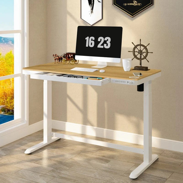 FlexiSpot - Comhar Electric Standing Desk with Drawers - Maple