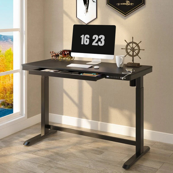 FlexiSpot - Comhar Electric Standing Desk with Drawers - Black