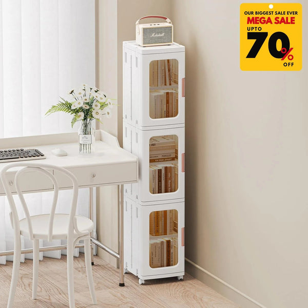 Acrylic 3-Tier Stackable Narrow Storage Cabinet